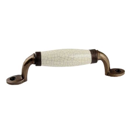 Cream Crackle Small Ceramic Antique Door Handles